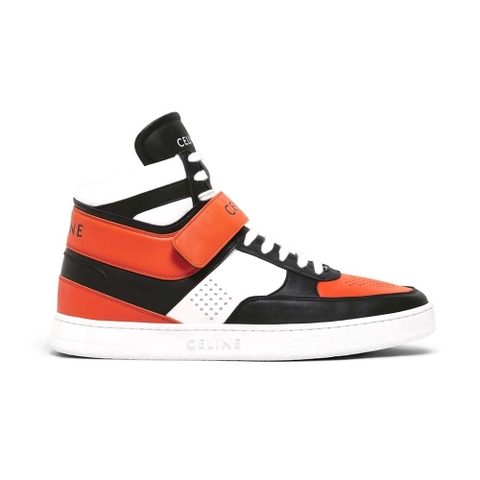 GIÀY CELINE High Sneaker with Scratch in Calfskin-Orange