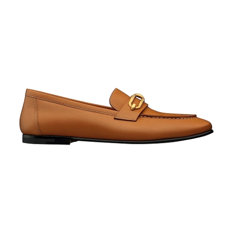GIÀY Hermes Women Colette Loafer in Calfskin Leather-Brown SS2022