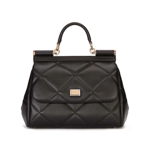 TÚI Dolce Gabbana D&G Women Medium Sicily Bag in Quilted Calfskin-Black