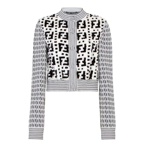 ÁO Fendi Women Jacket White Mink Cardigan