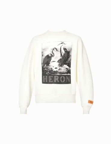 ÁO HERON PRESTON Halftone Heron graphic-print cotton sweatshirt