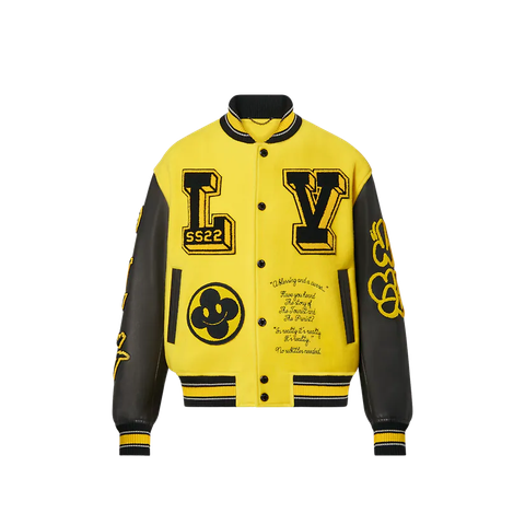 ÁO LOUIS VUITTON LEATHER EMBROIDERED VARSITY