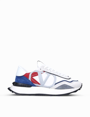 GIÀY VALENTINO GARAVANI VLOGO Netrunner suede and mesh mid-top wedge trainers