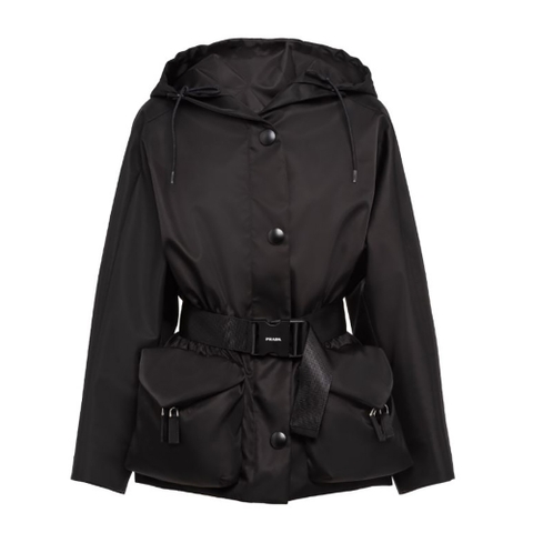 ÁO Prada Women Re-Nylon Gabardine Blouson Jacket-Black