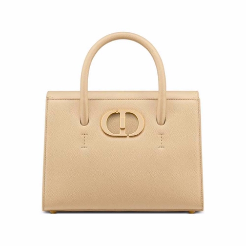 TÚI Dior Women Medium ST Honore Tote Latte Grained Calfskin-Sandy