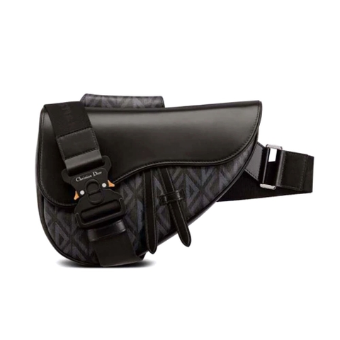 TÚI Dior Saddle Bag Black CD Diamond Canvas and Smooth Calfskin