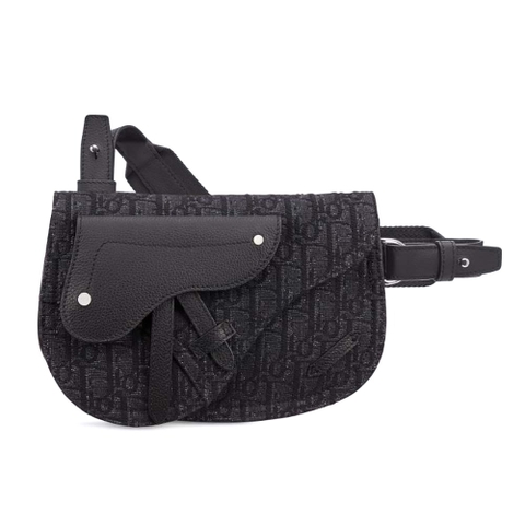 TÚI Dior Saddle Pouch Dior Oblique Jacquard-Black