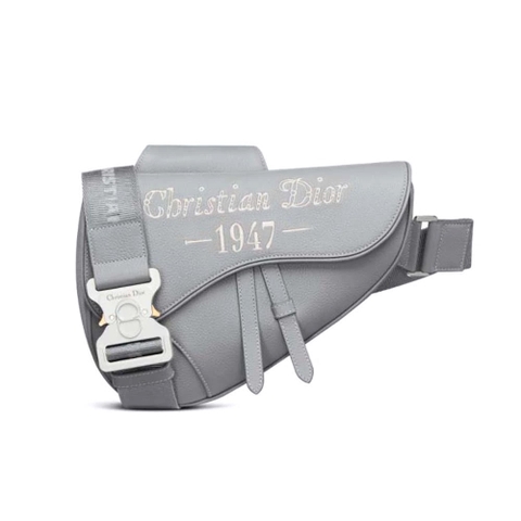 TÚI Dior Saddle Bag Dior Gray Grained Calfskin with Christian Dior 1947 Signature