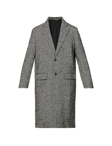 ÁO VALENTINO Rockstud notch-lapel wool-blend overcoat