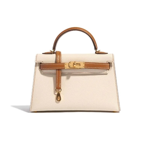 TÚI Hermès Kelly Mini Epsom Craie Gold Gold Buckle khóa vàng