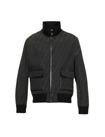 ÁO FENDI Logo-print regular-fit woven jacket