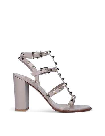 GIÀY VALENTINO GARAVANI Rockstud open-toe leather heeled sandals