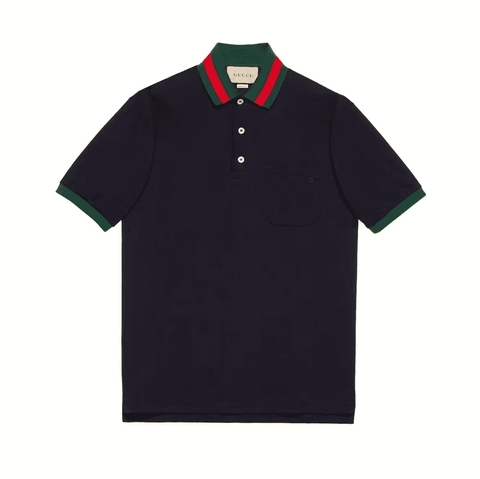 ÁO GUCCI GG POLO SHIRT MÀU XANH ĐẬM UNISEX