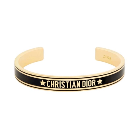 VÒNG TAY Dior Women Code Bangle Gold-Finish Metal and Black Lacquer