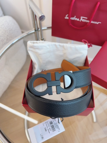 DÂY LƯNG Salvatore Ferragamo Adjustable Gancini Belt Khóa đen