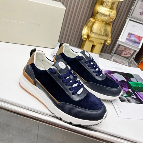 GIÀY BRUNELLO CUCINELLI Suede Blue Sneaker shoes