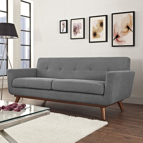 SOFA NỈ CHÂN GỖ TỰ NHIÊN LOMBARDY