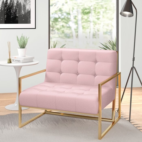 SOFA RELAX ĐƠN NỈ KHUNG SUS304 MẠ VÀNG PVD ALLI Armchair