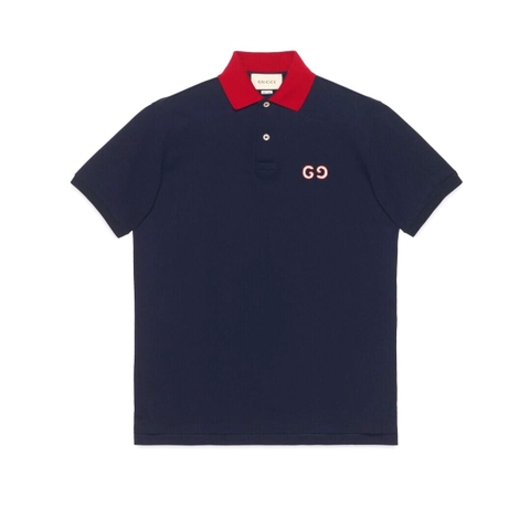 ÁO GUCCI GG POLO SHIRT MÀU XANH ĐẬM UNISEX