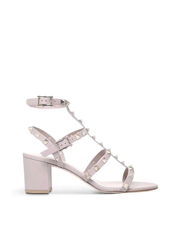 GIÀY VALENTINO GARAVANI Rockstud open-toe leather heeled sandals
