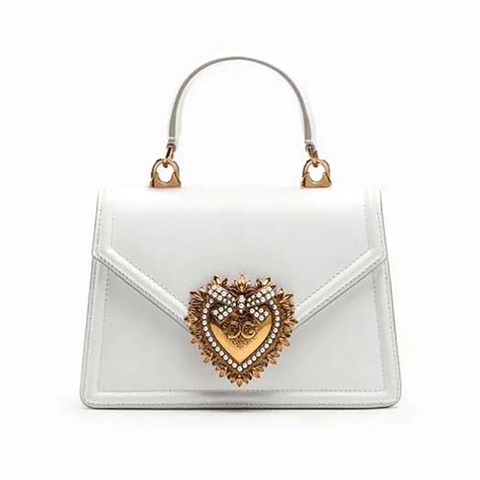 TÚI Dolce Gabbana D&G Women Small Smooth Calfskin Devotion Bag-White