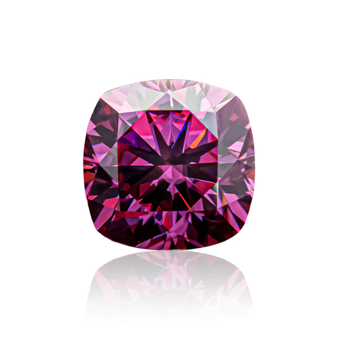 KIM CƯƠNG Cushion Cut Coated Pink Loose Moissanite Stone