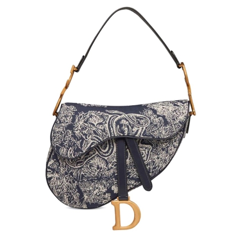 TÚI Dior Women Saddle Bag Toile DE Jouy Reverse Jacquard