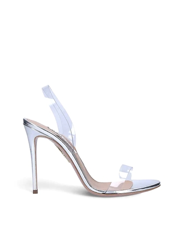 GIÀY AQUAZZURA So Nude metallic PVC and leather heeled sandals