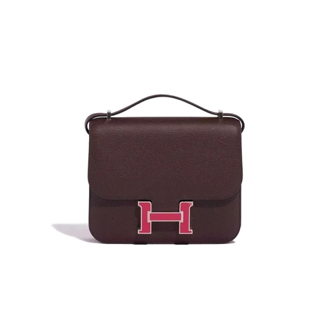 TÚI Hermès Constance 18 Epsom Rouge Sellier Framboise khóa hồng