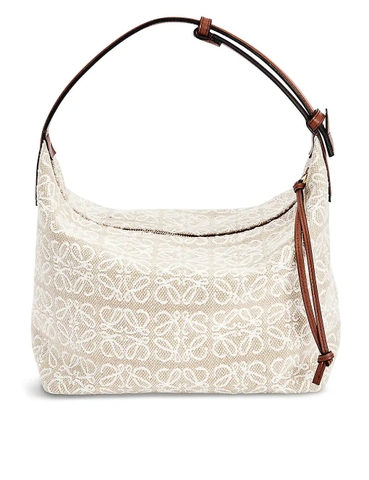 TÚI LOEWE Cubi anagram canvas and leather shoulder bag