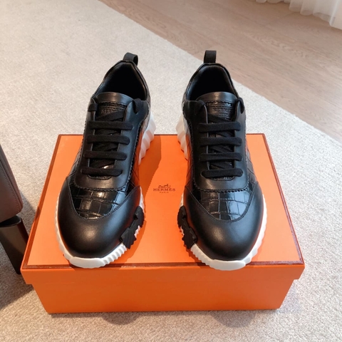 GIÀY HERMES BOUNCING SNEAKER LOW SPORTS EMBOSSED CROC BLACK