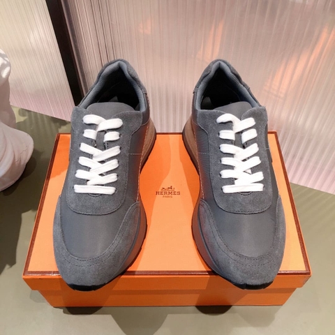 GIÀY HERMES BOUNCING SNEAKER LOW SPORTS SUEDE ELEPHANT