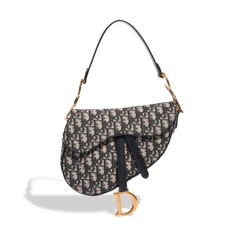 TÚI Dior Saddle Medium Oblique Jacquard Blue