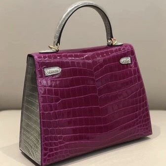 TÚI HERMES Kelly 25CM da cá sấu gold hardware two tone crocodile leather-da cá sấu phối màu