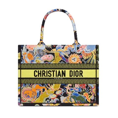TÚI Dior Women Medium Dior Book Tote Black Multicolor Dior Zodiac Fantastico Embroidery