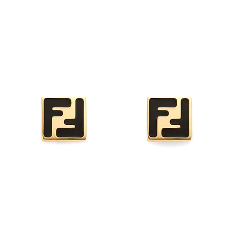 BÔNG TAI Fendi Earrings Gold-Colored Earrings-Black