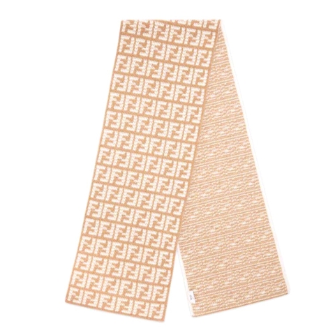 KHĂN Fendi FF Scarf Beige Cashmere Scarf