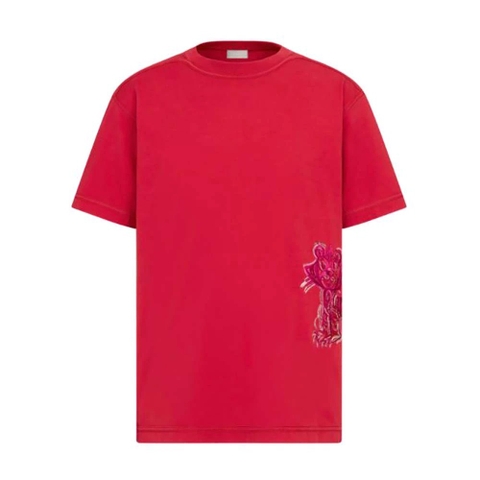 ÁO Dior and Kenny Scharf T-shirt Relaxed Fit Red Cotton Jersey