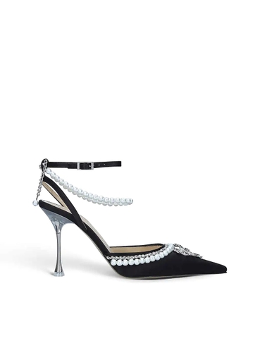 GIÀY MACH & MACH Sophie embellished satin courts