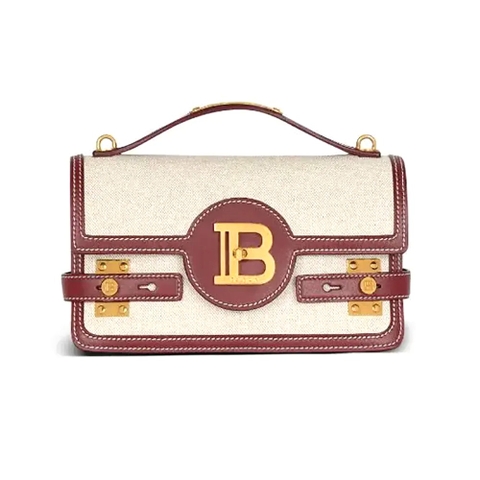 TÚI BALMAIN Women B Buzz 24 Canvas and Leather Bag
