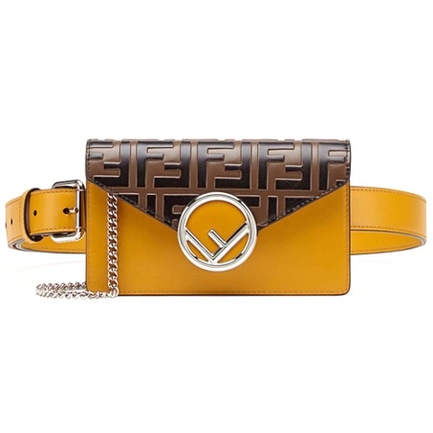 TÚI Fendi Women Belt Bag in Calf Leather-Yellow