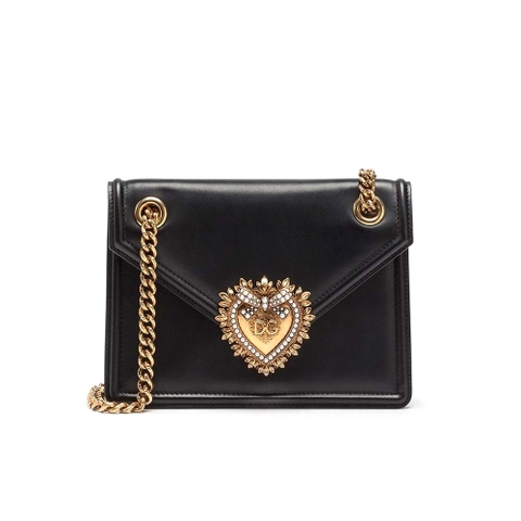 TÚI Dolce Gabbana D&G Women Medium Devotion Bag Smooth Calfskin Leather-Black