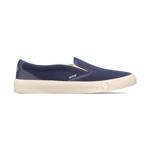 GIÀY DIOR B101 Slip-on Sneaker Navy Blue Suede and Smooth Calfskin