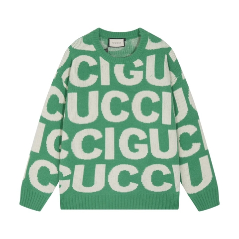 ÁO Gucci GG Sewing White Sweater Unisex