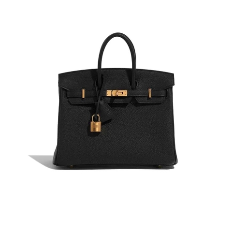 TÚI Hermès Birkin 25 Togo Black Gold Buckle khóa vàng