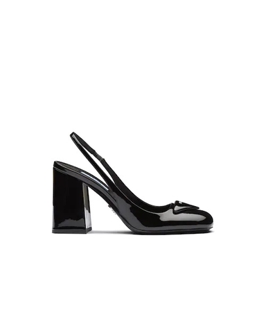 GIÀY PRADA Patent leather sling-back pumps