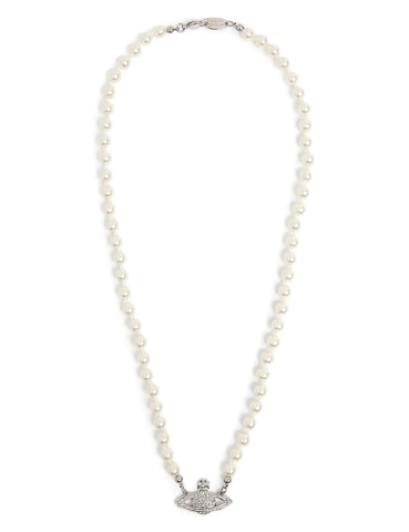 DÂY VIVIENNE WESTWOOD JEWELLERY Mini Bas Relief brass, Swarovski crystal and pearl pendant necklace