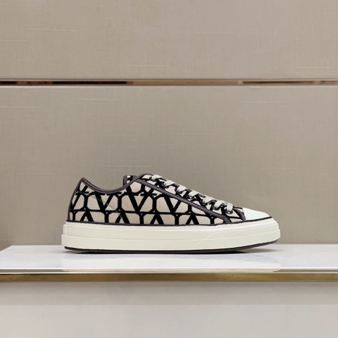 GIÀY VALENTINO CANVAS LEATHER SNEAKER SHOES AAA