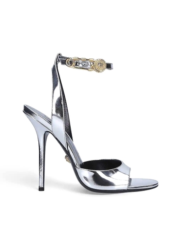 GIÀY VERSACE Safety Pin patent leather heeled sandals
