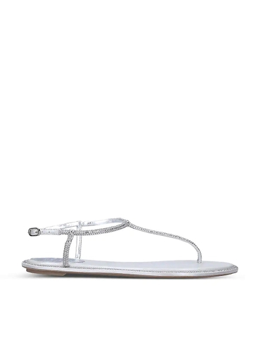 GIÀY RENE CAOVILLA Diana crystal-embellished leather sandals